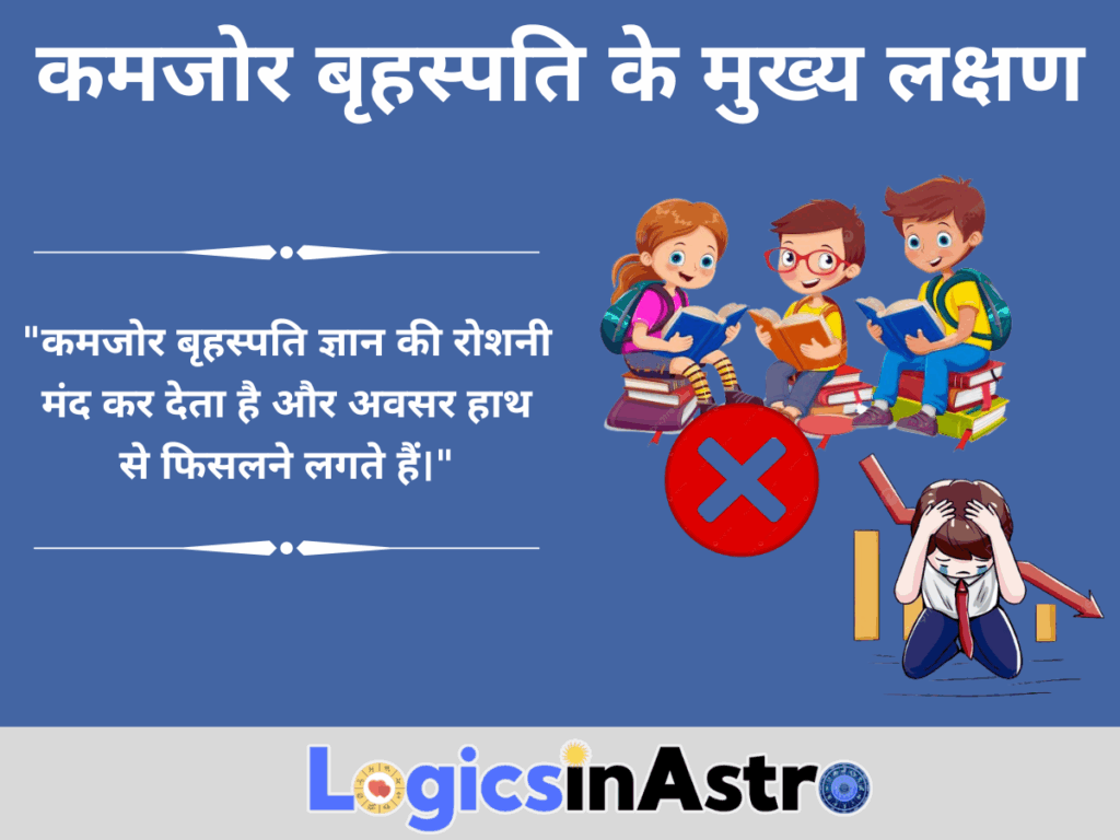 कमजोर बृहस्पति के मुख्य लक्षण