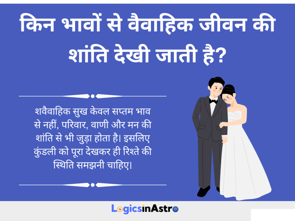 किन भावों से वैवाहिक जीवन की शांति देखी जाती है?
